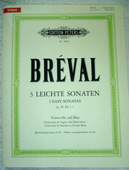 BREVAL 3 EASY SONATAS FOR CELLO & BASS INSTRUMENT Op. 40 Nos. 1-3