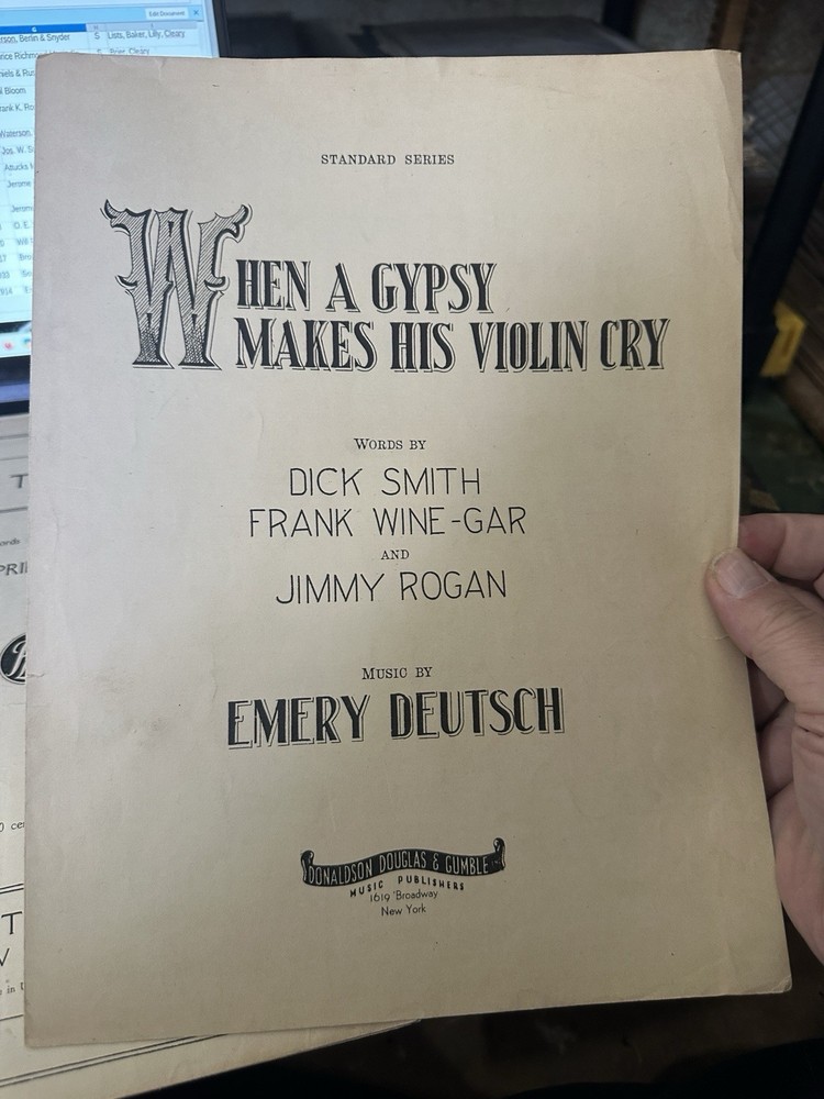 9×12 3-pack Of Post/1920 Vintage Sheet Music