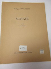 Philippe Majorelle Sonate Opus 1 for Viola & Piano Sheet Music Gerard Billaudot