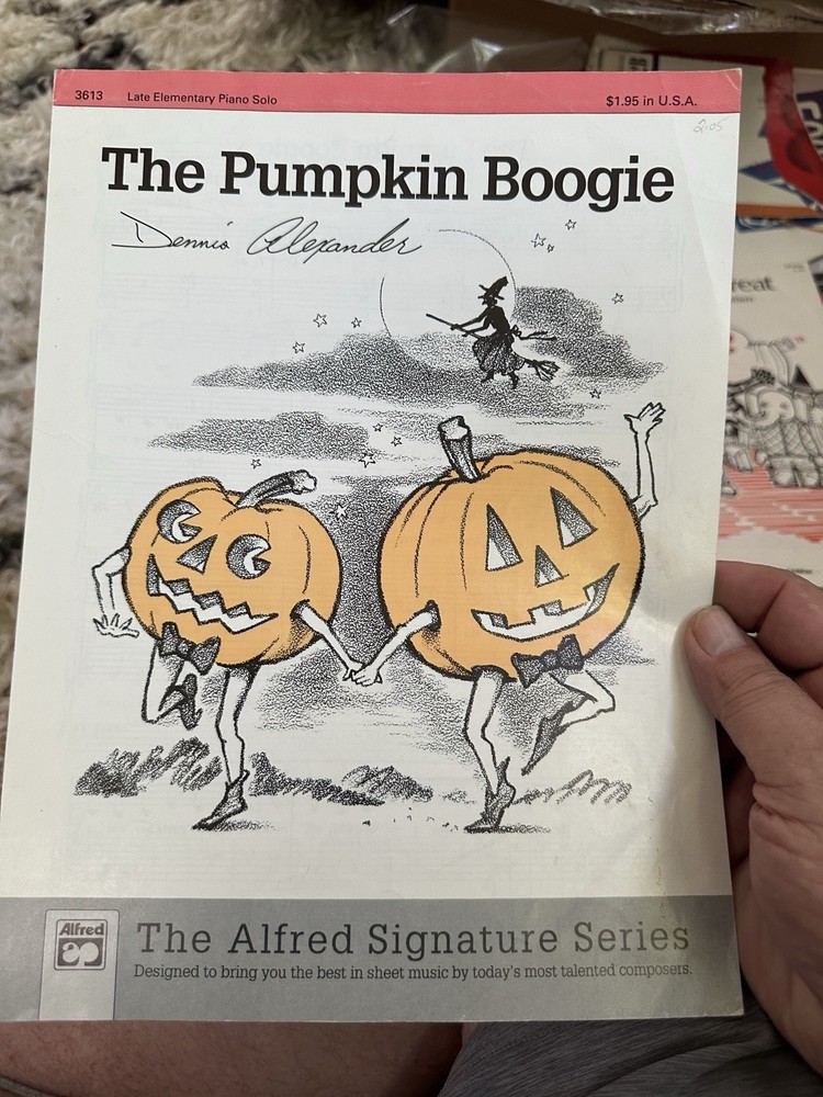 F 1989 Kids Easy Halloween Sheet Music THE PUMPKIN BOOGIE by Alexander