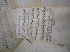 1939 1942 Binder w/ handwritten sheet music Notes in pencil by musician PIANO ?