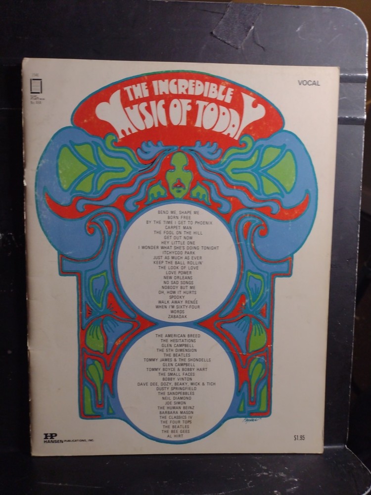 1960&rsquo;s Songbook Po Compilation The Incredible Music of Today Guitar Piano VG