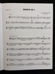 Guitar Quartet Sheet Music – Telemann Sonata in C – Full Score & Parts DO15