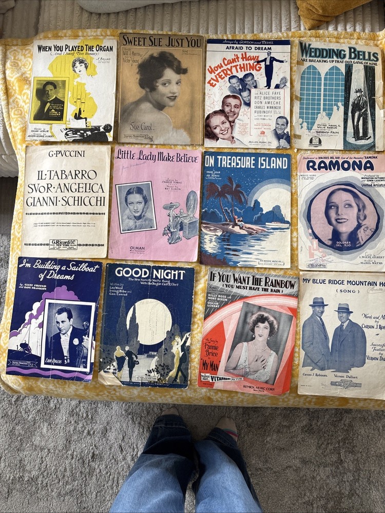Lot of 12 Vintage Sheet Music – Movie Classical Show Tunes-Lot 1