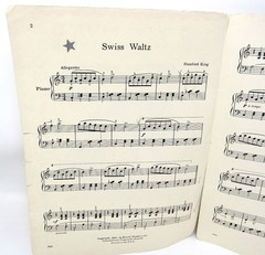 Swiss Waltz Sheet Music Valse Boheme 1940 Piano Beginner US Seller