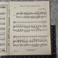 1905 Where The River Shannon Flows Irish Swanee River Sheet Music M Witmark NY