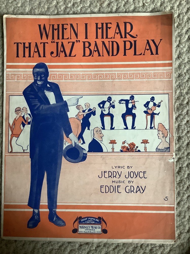 When I Hear That Jaz Band Play sheet music, 1916/Lyric Joyce Black Americana