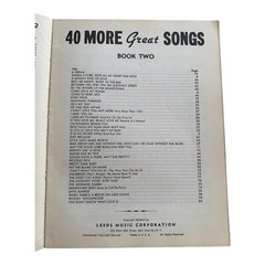 40 More Hits of Our Times 1950s Music Book # 2 Leeds Guitar Piano Ukulele Chords