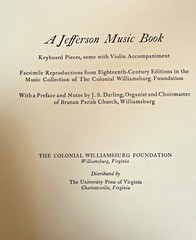 A JEFFERSON MUSIC BOOK, Keyboard Pieces some Violin Accompaniment, HB/42/1977
