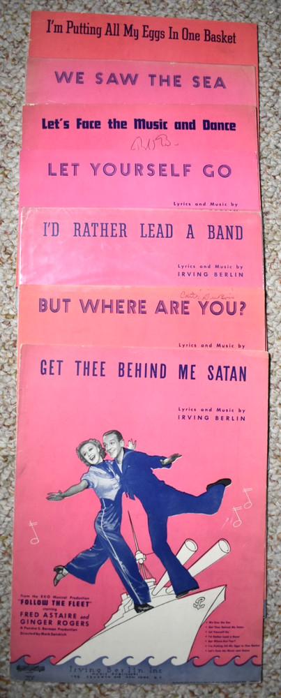 Seven 1936 ASTAIRE & ROGERS FILM sheet music FOLLOW THE FLEET Irving Berlin