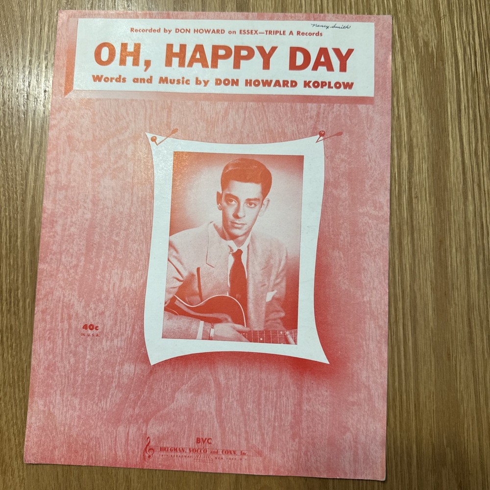Vintage “Oh, Happy Day” Sheet Music, 1952