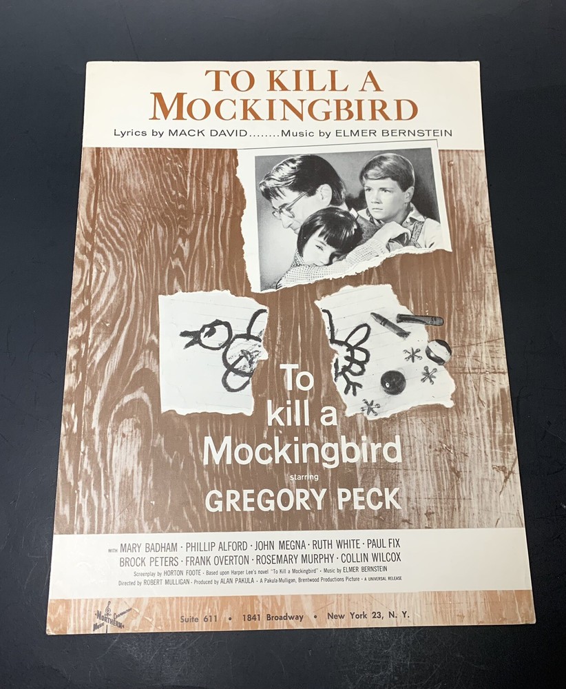 TO KILL A MOCKINGBIRD SHEET MUSIC 1963 VHTF Collectible – Bernstein Mack David