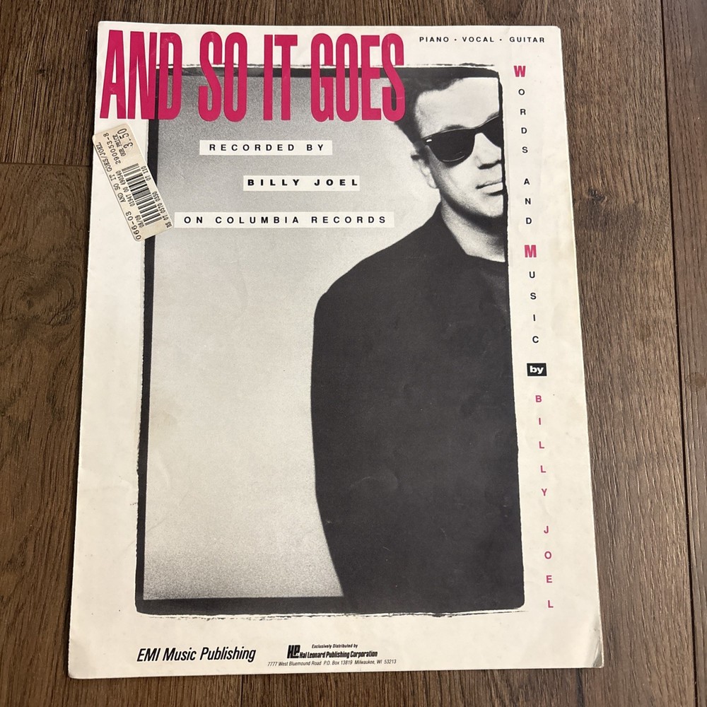 RARE Vintage “And So It Goes” Billy Joel Sheet Music Piano Guitar Vocals 1983 EX