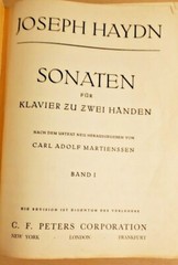 Haydn Sonaten Band 1 No. 713a Edition Peters – 1937 Piano music book
