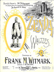 Prisoner Of Zenda 1895 ZENDA WALTZES Frank Witmark THEATRE Sheet Music!