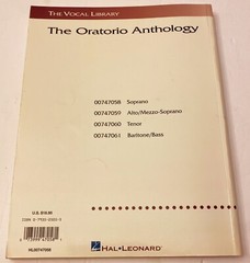 The Oratorio Anthology Book~Soprano Edition~The Vocal Library~Sacred Arias