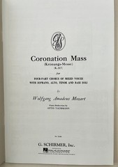 Coronation Mass by Mozart Choral Music Book SATB & Bass Soli Piano G Schirmer
