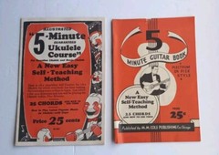 Lot Of 2 – 5 Minute Ukulele Course Self Teaching Method 1927 & 5 Min Guitar 1935