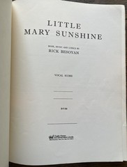 Little Mary Sunshine Vocal Score – Rick Besoyan – 1965 Charles Hansen