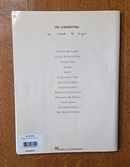The Cranberries No Need to Argue Songbook Sheet Music piano guitar vocal 1995 VG