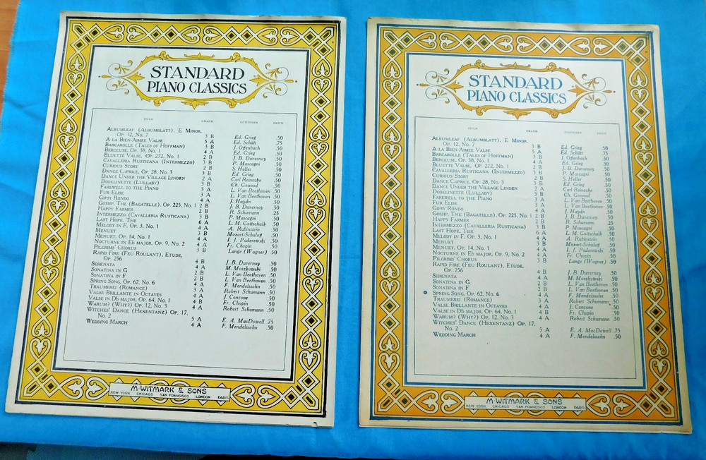 STANDARD PIANO CLASSICS M. WITMARK & SONS SHEET MUSIC SPRING SONG OP. 62 NO.6 ++