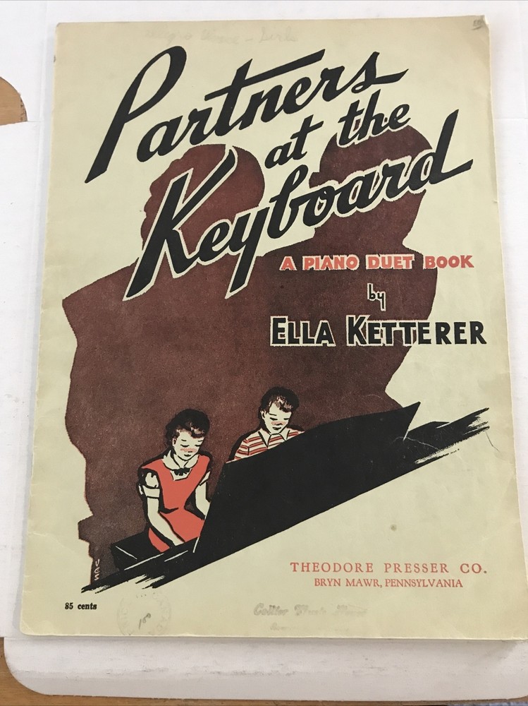 Partners at the keyboard a piano duet book by Ella Ketterer 1950 music 5B