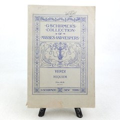 Verdi Requiem Vocal Score 1895 G Schirmer Masses and Vespers