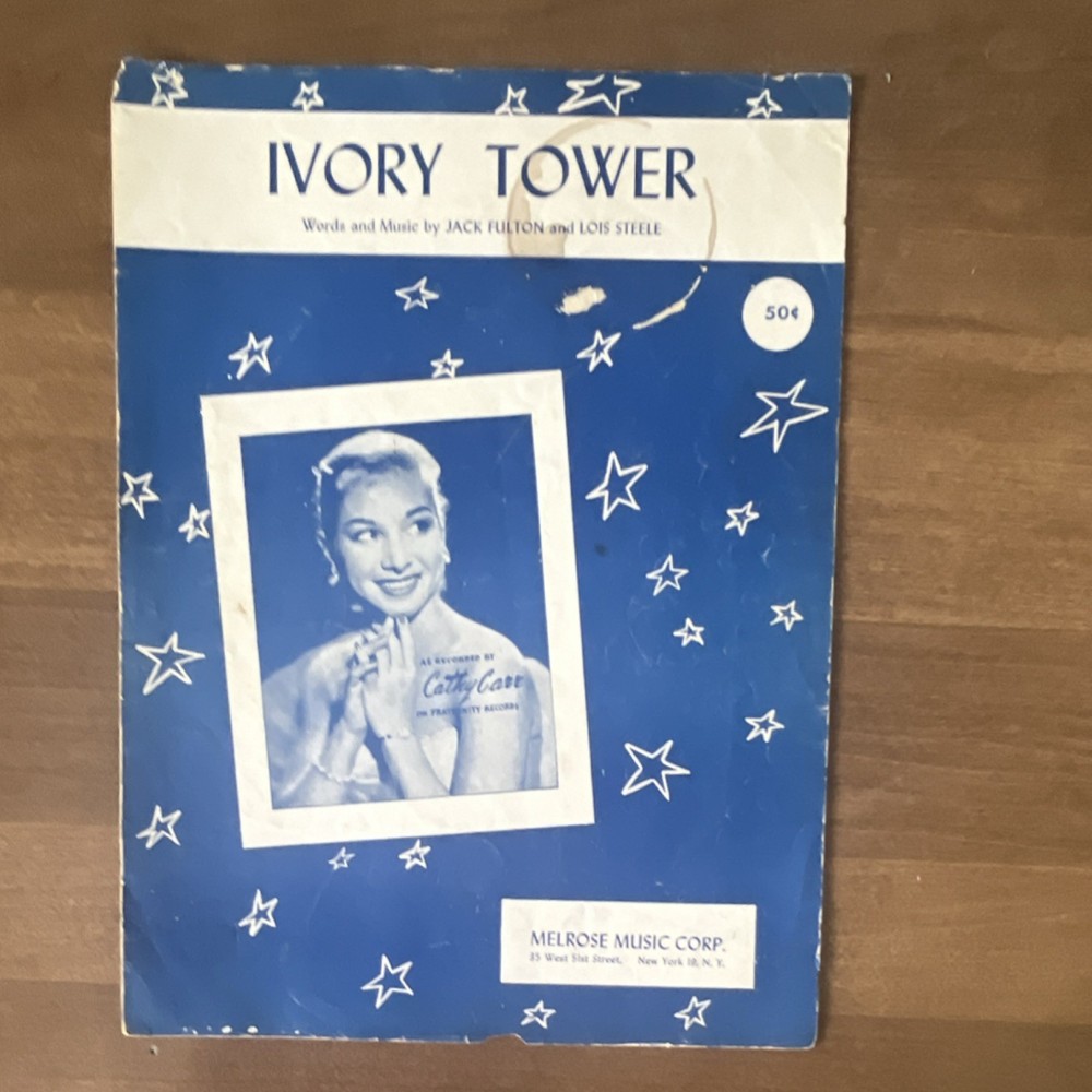 Melrose Music Corp. Ivory Tower Piano Sheet Music 1956 Jack Fulton Lois Steele