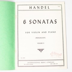 Vintage Handel 6 Sonatas For Violin & Piano Vol II Francescatti Sheet Music