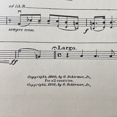 THE ROSARY Piano Violin Cello Sheet Music 1903 Boston Music Co. NEVIN STRUBE