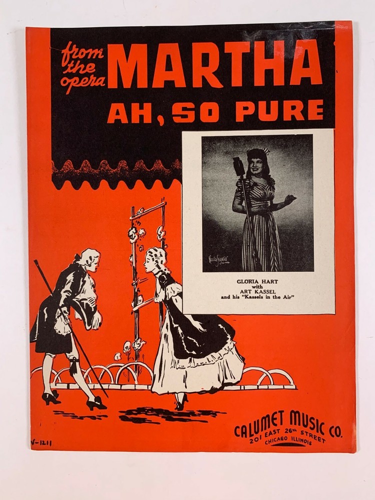 Sheet Music Ah, So Pure from the Opera Martha Gloria Hart with Art Kassel PA-3