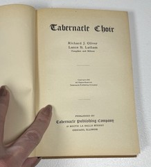 Tabernacle Choir & Tabernacle Hymns Vintage 1922 Hardcover Hymnal Song Book