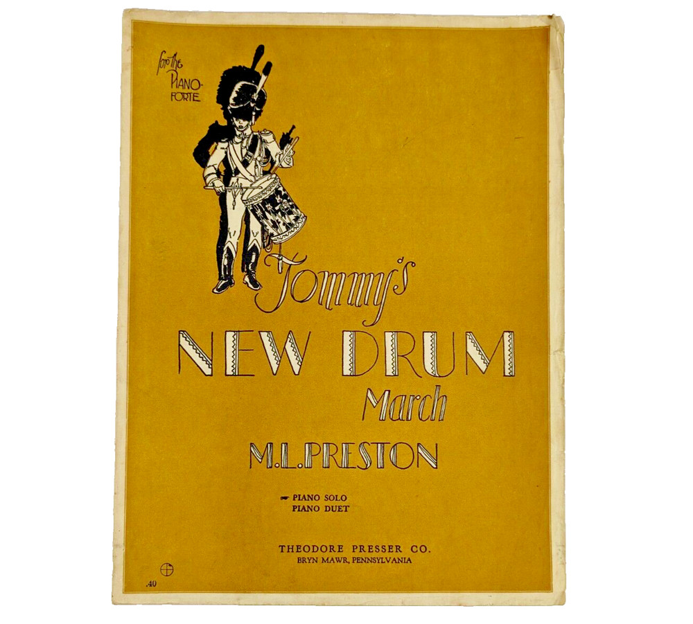 Tommy&rsquo;s New Drum March by ML Preston 1929 Solo Piano Sheet Music