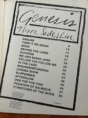 Genesis: Three Sides Live Sheet Music Song Book (1982, Rare)