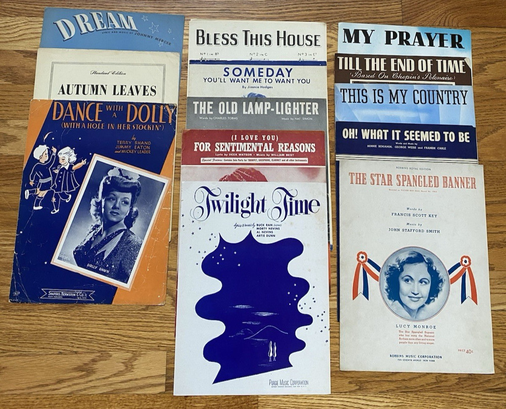 Vintage 1940&rsquo;s Dream Star Spangled Banner Someday Sheet Music Lot 13 Piano USA
