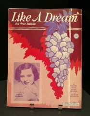 Like A Dream Sheet Music Fox Trot Ballad Piano Ukulele Lyrics 1930 Cover Art F1Q