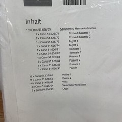 Carus Mozart Requiem (Levin Version) Complete Orchestral Parts Print Edition NEW