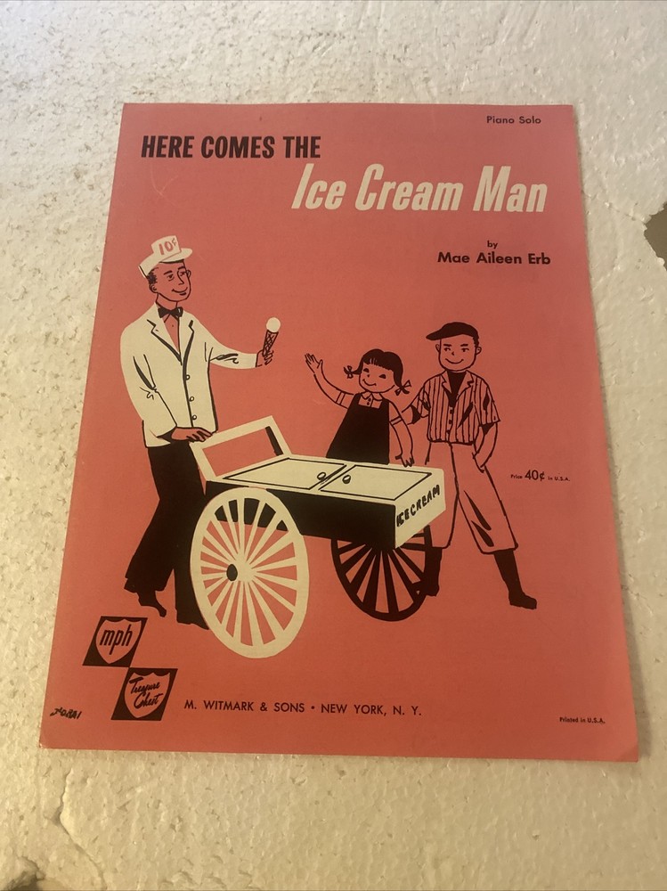 Here Comes The Ice Cream Man Sheet Music 1958 excellent condition