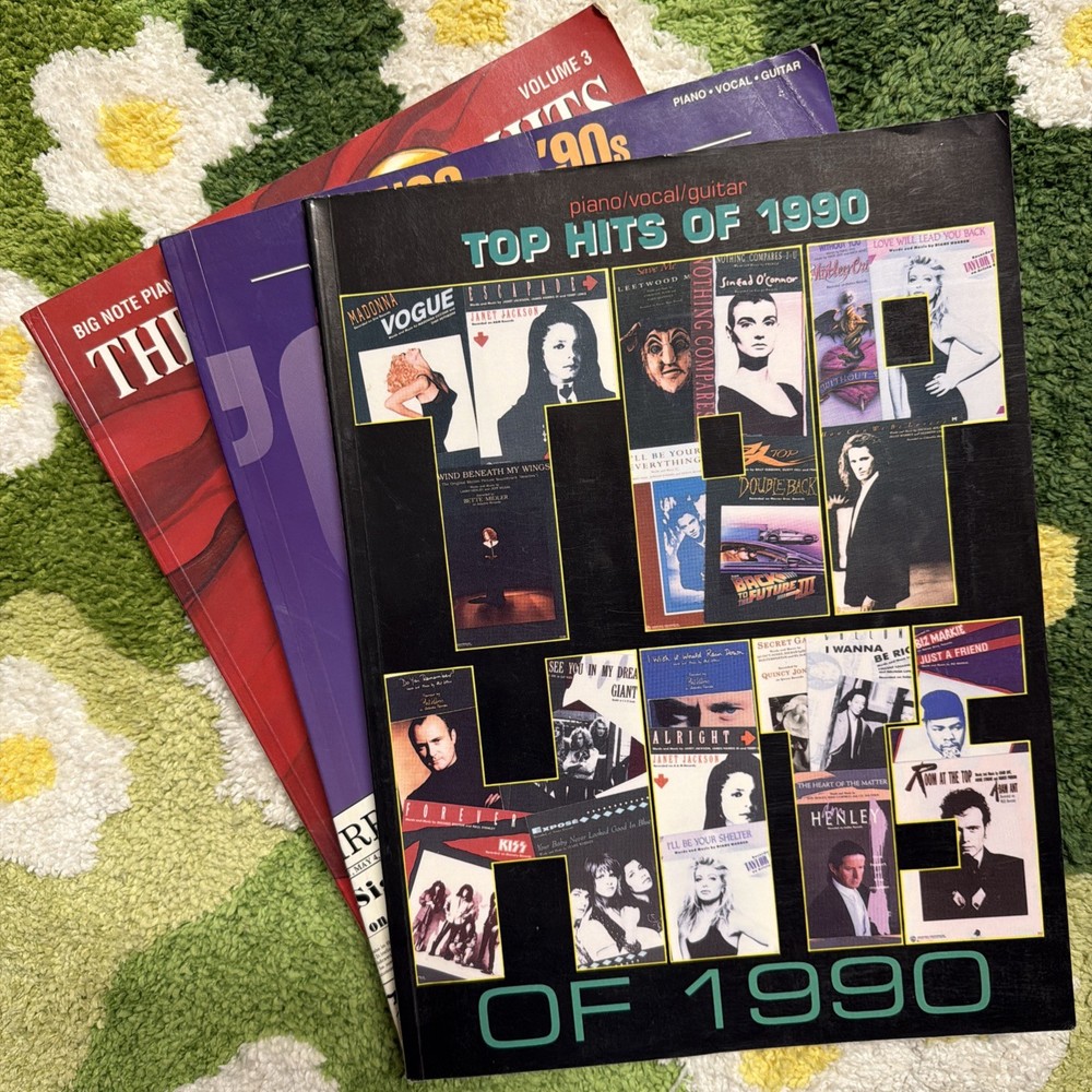 Vintage 90s Guitar/Piano/Vocal Songbook Lot of 3 Hal Leonard Sheet Music Books