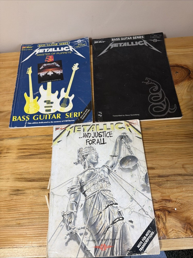 Metallica Bass Guitar S, Master of Puppets, And Justice For All Guitar Tab Books