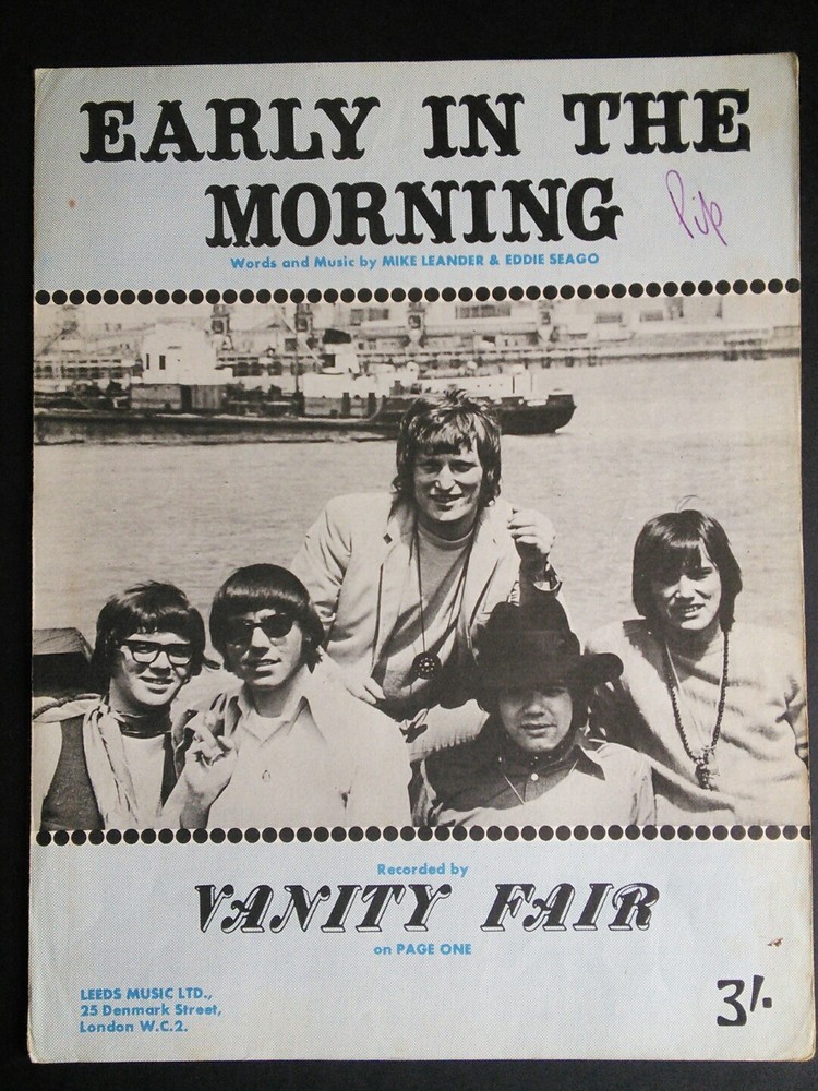 Early In The Morning – Vanity Fair – 1969 – Sheet Music