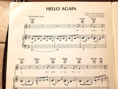 HELLO AGAIN by Neil Diamond – The Jazz Singer sheet music 1982