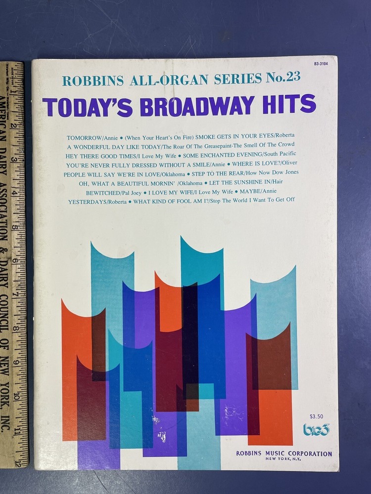 Robbins All-Organ Series No. 23 Favorite Songs Words Music Chords Music Book