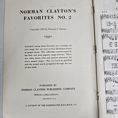 Norman Clayton&rsquo;s Favorites No 2 Gospel Songbook Piano Vocal 1959 Christian Vtg