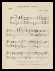 JAPANESE SUNSET Jessie L Deppen ca1921 PIANO SOLO Oriental Vintage Sheet Music