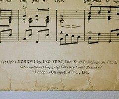 Over There Cohan Piano Voice Sheet Music English & French Feist Antique 1917