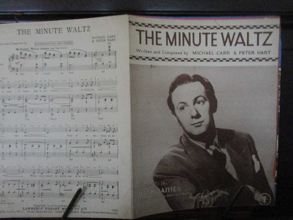 Dick James The Minute Waltz Vintage Sheet Music Publishing by Laurence Wright