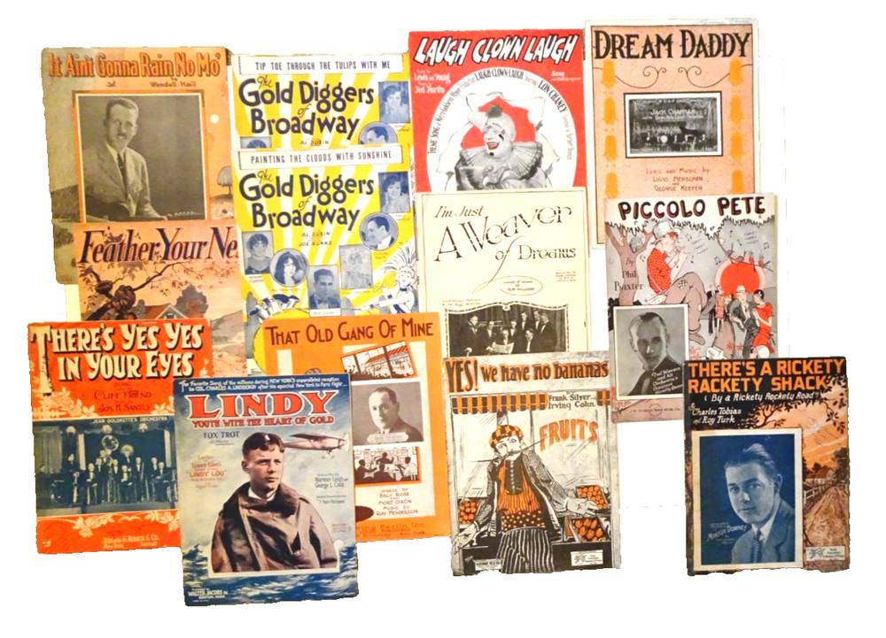 Lot of 13 – Novelty piano pieces – 1920&rsquo;s – Novelty, fox trot, musicals +