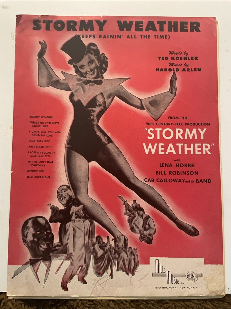 Vintage 1933 Sheet Music From 20th Century-Fox « Stormy Weather » Lena Horne
