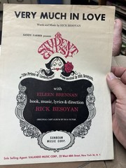 G 1963 Stage Musical sheet music THE STUDENT GYPSY ‘Very Much In Love’